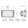 Reflektor przedni H4 184x102mm Zetor Case IH CF 60 70 80 Wesem RE.17178