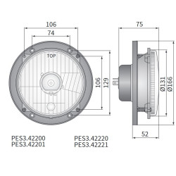 Reflektor przedni lampa H4 R2 Fi166 Wesem PES3.42220