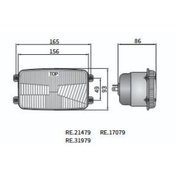 Reflektor lampa H4 156x93 drogowe mijiania pozycyjne RE.17079
