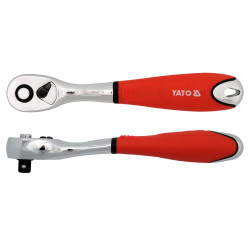 Grzechotka wygięta, metalowo-gumowa rękojeść 3/8'' - Yato