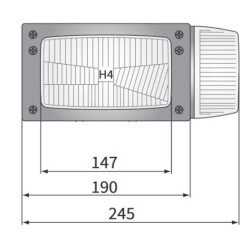 Reflektor przedni lampa H4 P+L złącze Deutsch Merlo JCB Manitou Ausa Genie Terex Eurocomach REPR1.24260 REPR1.24261