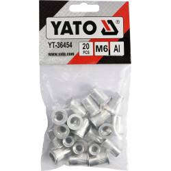 Nitonakrętki aluminiowe M6 z kołnierzem płaskim 20 sztuk Yato YT-36454