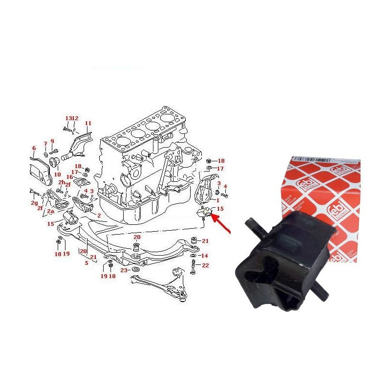 Poduszka silnika Passat Audi 80 B1 B2 B3 Coupe