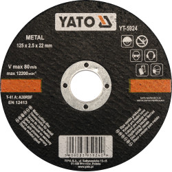 Tarcza do cięcia metalu 125x2,5x22 mm - Yato