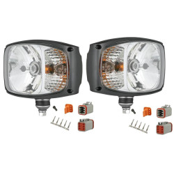 Reflektor lampa kierunkowskaz prawa + lewa złącze Deutsch pług traktor A.07131 RGV1B.52400 RGV1B.52410