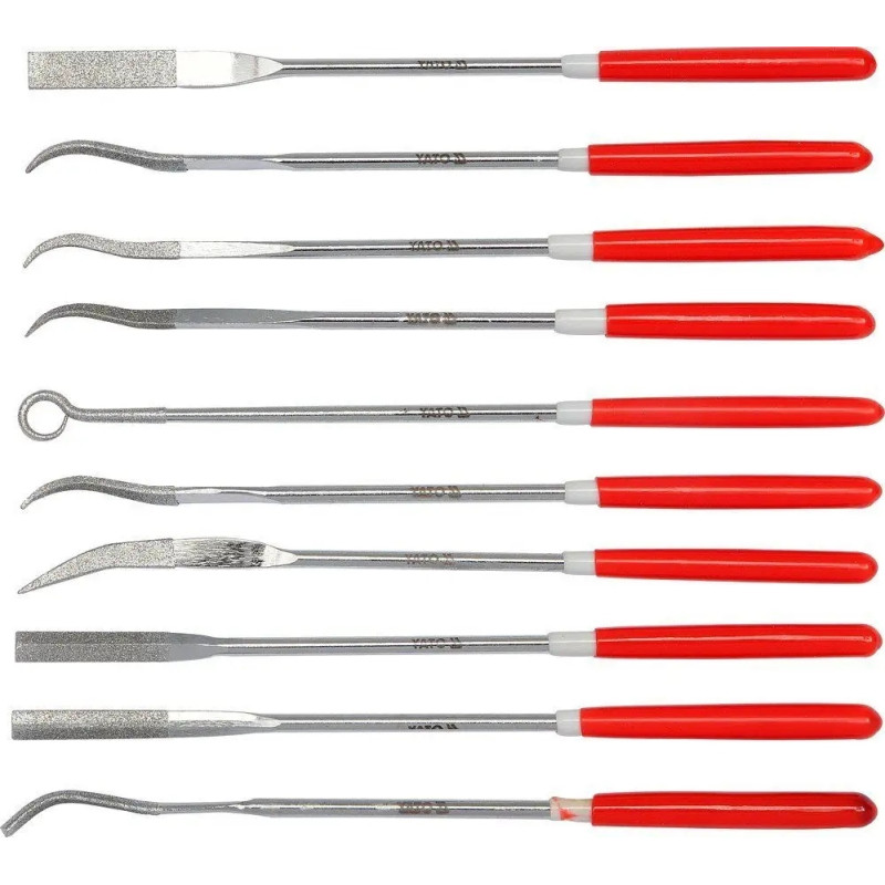 Zestaw pilników iglaków diamentowych 3 x 140 x 25 mm 10 sztuk YT-6145 Zestaw pilników iglaków diamentowych 3 x 140 x 25 mm 10 sztuk YT-6145