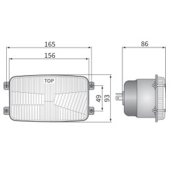 Reflektor lampa Wesem Zetor Ursus Farmer H4 156x93x86 Wesem RE.21479