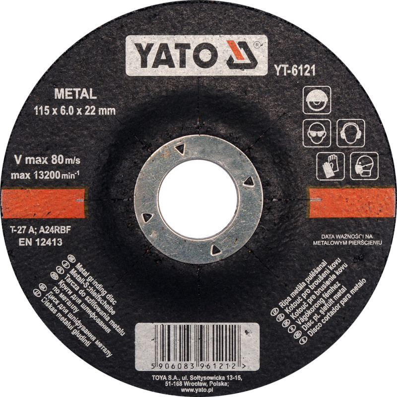 Tarcza do szlifowania metalu 115x6,0x22 mm