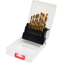 Zestaw wierteł do metalu HSS-TiN 19 szt 1-10MM