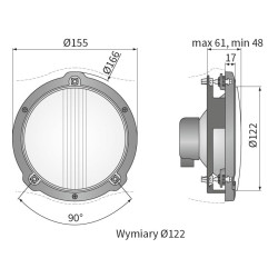 Reflektor halogen dalekosiężny 122mm rajdowy ksenon rajdowy 3.46702