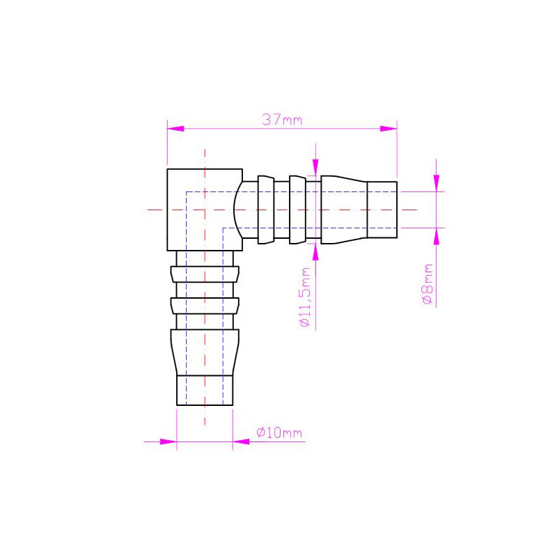 Kolano kolanko spryskiwacza uniwersalne 10mm Kolano kolanko spryskiwacza uniwersalne 10mm