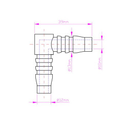 Kolano kolanko spryskiwacza uniwersalne 12mm
