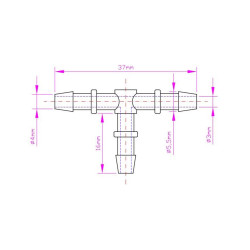 Trójnik spryskiwacza uniwersalny 4mm 5mm