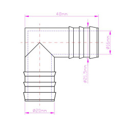 Kolano kolanko spryskiwacza uniwersalne 20mm