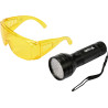 Latarka UV 51 LED okulary zestaw Yato