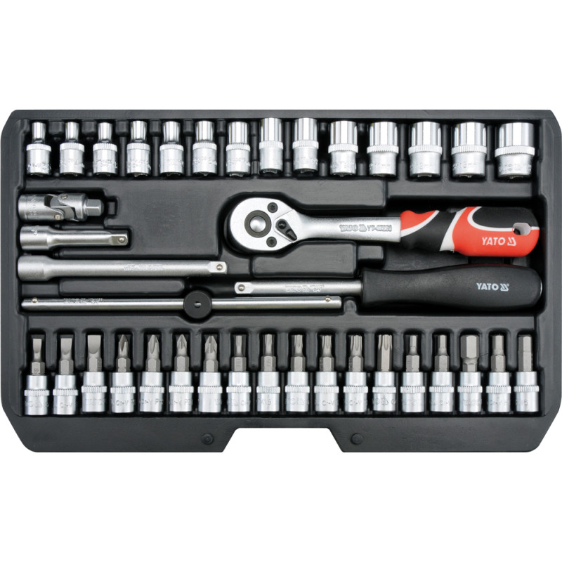 Zestaw narzędziowy 1/4" kpl 38 szt - Yato