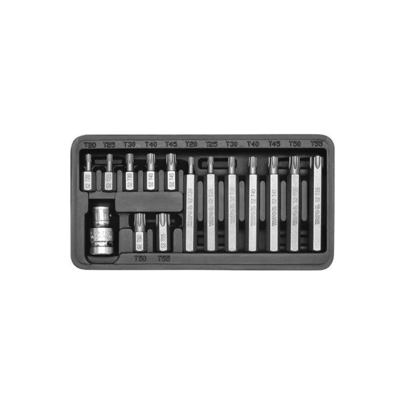 Końcówki wkrętakowe torx, kpl. 15 szt. - Yato