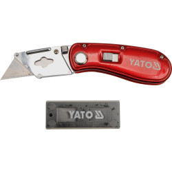 Nożyk z ostrzem trapezowym + ostrza zapasowe 61x33 mm - Yato