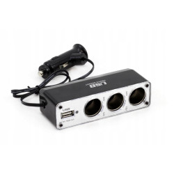 Rozgałęźnik zapalniczki 3 + wejścia + USB 12 V 24 V