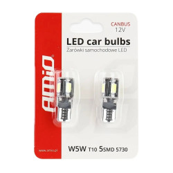 Żarówki żarówka LED 12 V W5W T10 5XSMD białe 2 szt