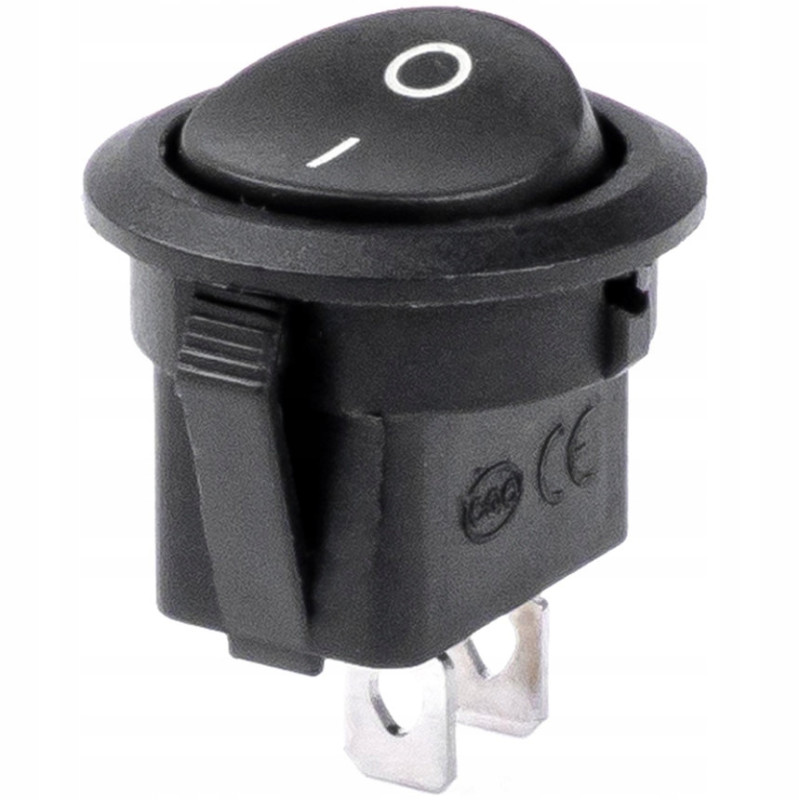 Przełącznik kołyskowy ON OFF okrągły czarny 12V AMIO Przełącznik kołyskowy ON OFF okrągły czarny 12V AMIO