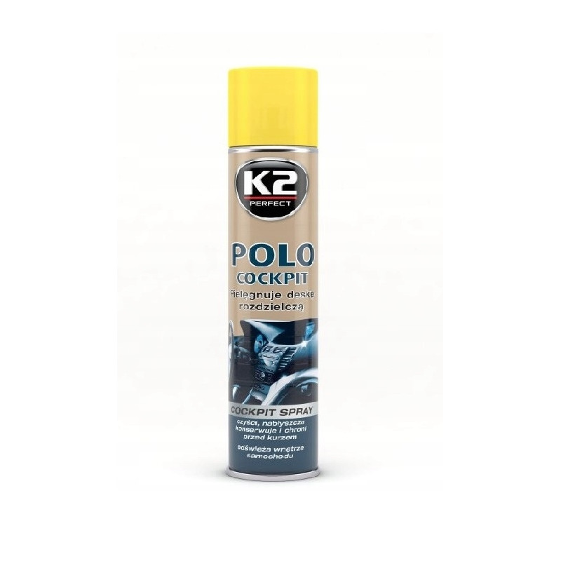 K2 POLO Sprey spray płyn do kokpitu samochodowy cytrynowy 300 ml K2 POLO Sprey spray płyn do kokpitu samochodowy cytrynowy 300 ml