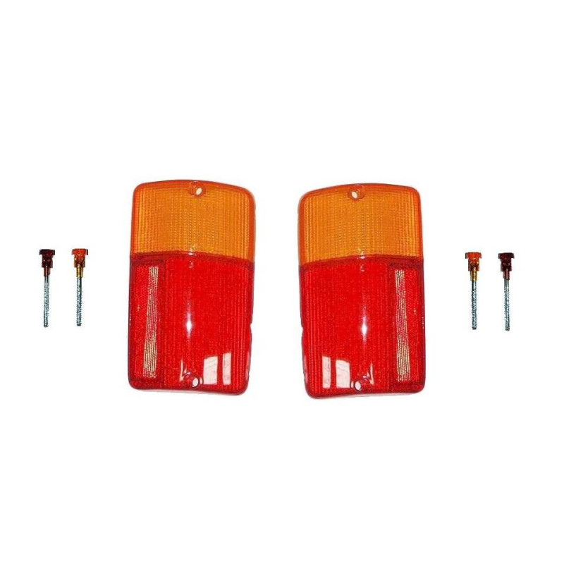 Klosz klosze lampy tył tylnej lewy + prawy Fiat 126p EL Elegant + śruby pomarańczowo-czerwony Klosz klosze lampy tył tylnej lewy + prawy Fiat 126p EL Elegant + śruby pomarańczowo-czerwony