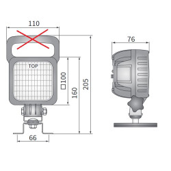 2x Lampa robocza halogen LED 800lm kąt 40*22* Deutsch 100x100 Wesem LED3.47707