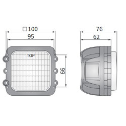 Lampa robocza halogen LED 3000lm wiązka 60x22* Valtra kwadrat 100x100 LED9A.53739