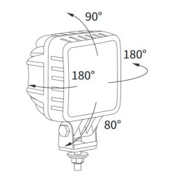 Lampa robocza halogen LED 2000LM 50* rozproszone 100x100 Wesem LED2F.47680