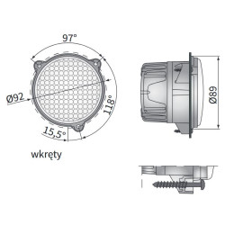 Lampa robocza halogen LED 2000lm wiązka 58* John Deere CRC6H.58423