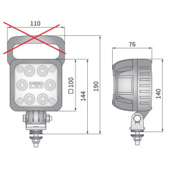 Lampa robocza halogen LED 1500LM skupione kąt 6* LED4F.47806