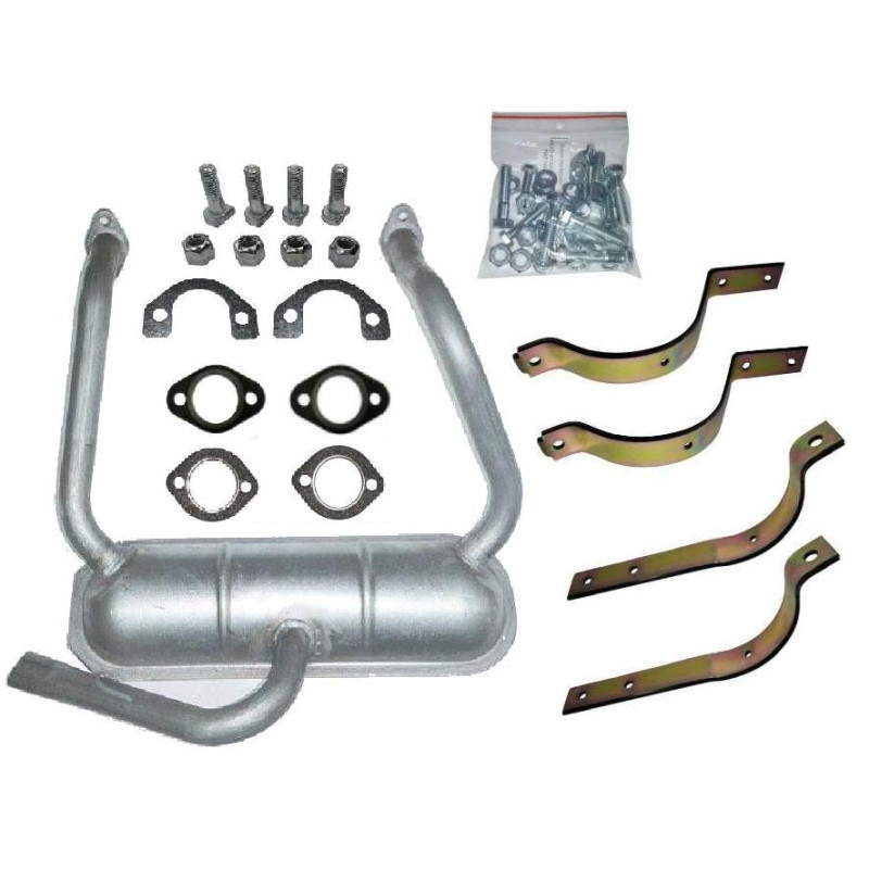 Tłumik Fiat 126p Standard STD + obejmy 4 szt + uszczelki + śruby