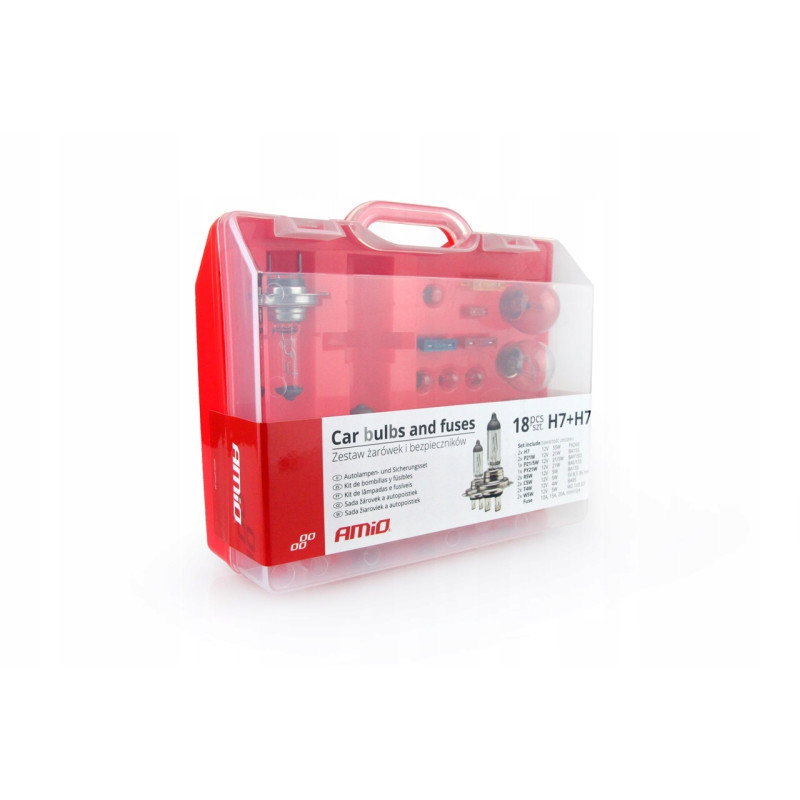 Zestaw zapasowy żarówek H7 + H7 55 W 18 elementów