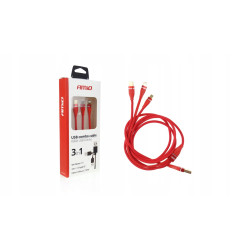 Zestaw kabli USB 3w1 USB typ C / microUSB / Lighting AMIO