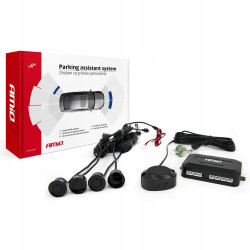 Zestaw czujnikow parkowania cofania Buzzer + 4 sensory czarne AMIO