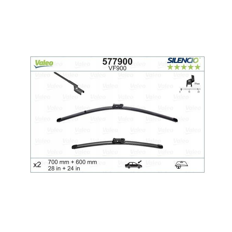 Wycieraczki przód Valeo Citroen C4 04-11 Peugeot 307 Opel Astra K 15-..