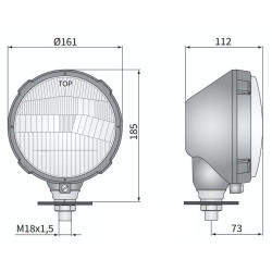 Reflektor przód H4  Ursus Żubroń Pronar Melex - komplet 2 sztuki RE.16510 RE.21210