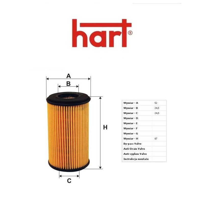 Filtr oleju Opel Renault Clio Twingo OE666 - Firmy HART