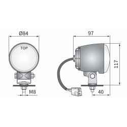 Halogenowa lampa robocza przewod zlacze AMP Faston WESEM LOR6.41501