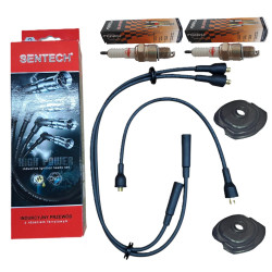 Przewody kable zapłonowe Sentech Fiat 126p STD Standard + świece Iskra + osłona świecy