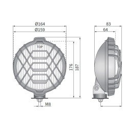 Reflektor halogen drogowy dalekosieżny halogenowy 159x64 H3 HO1.00701.00