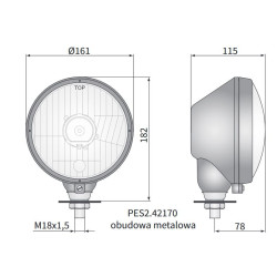 Reflektor przedni H4/R2 w obudowie metalowej  prawy + lewy WESEM PES2.42150 PES2.42160