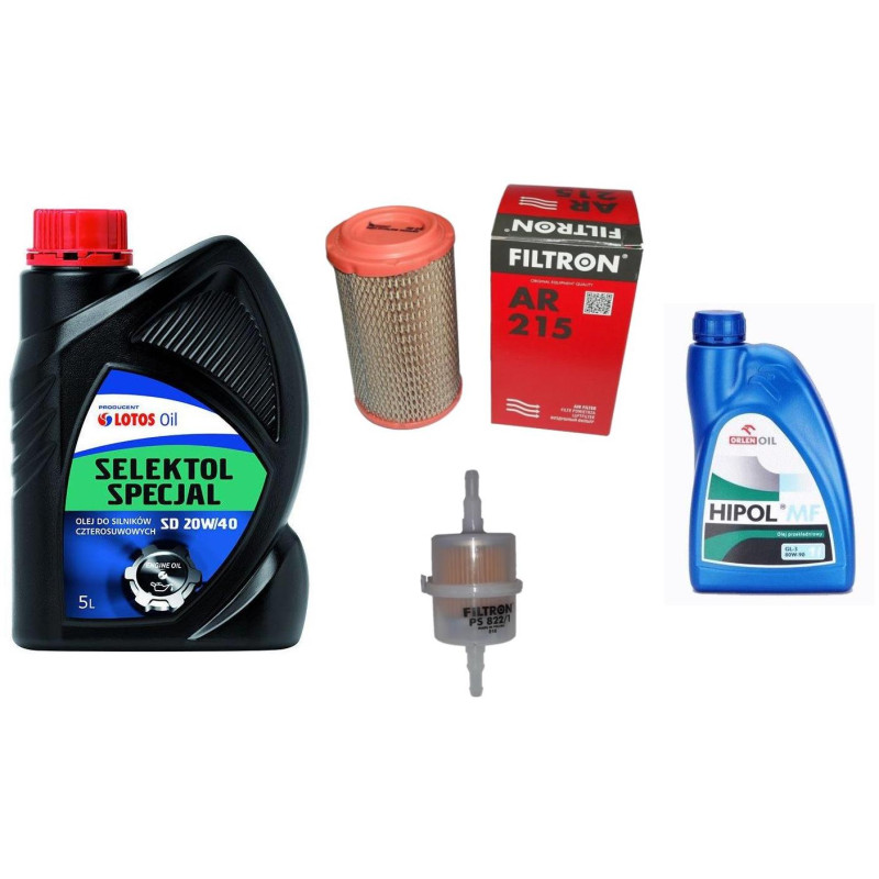 Olej Selektol 20w40 + filtr powietrza paliwa + olej skrzyni Fiat 126p
