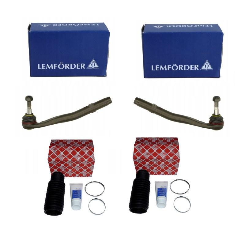 2x Końcówka drążka prawa + lewa + osłony BMW 5 E39 LEMFORDER