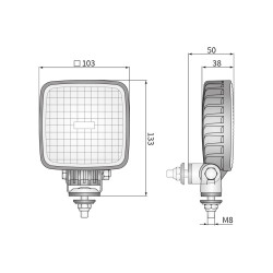 Lampa robocza LED WESEM 800lm kompaktowa lekka odporna na korozje CRK3C.61700