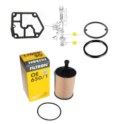 Uszczelka chlodnicy oleju + obudowy + filtr OE650/1 Seat VW Audi Skoda