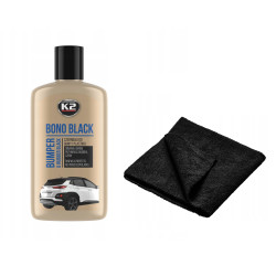 K2 Bono Black Czernidło do gumy i plastiku 250 ml + mikrofibra