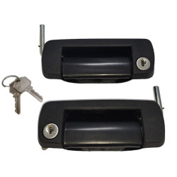 Klamka zewnetrzna prawa + lewa Fiat 126p czarne komplet