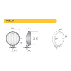 Halogen przeciwmgielny metalowy chrom 160mm FSO 125p 126p
